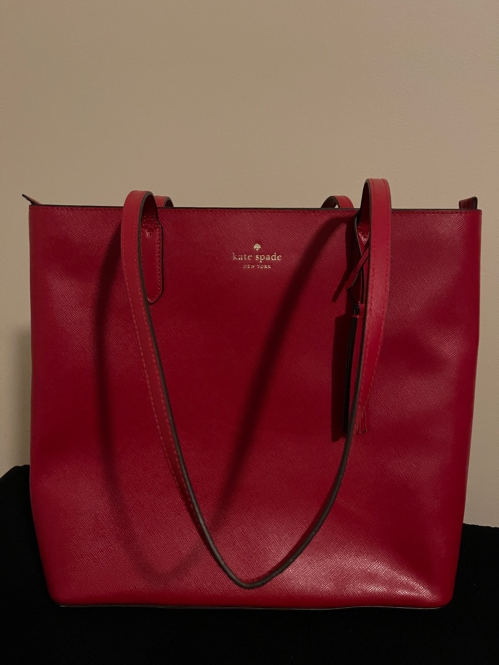 NWOT..kate spade Red Leather Tote with Double Straps